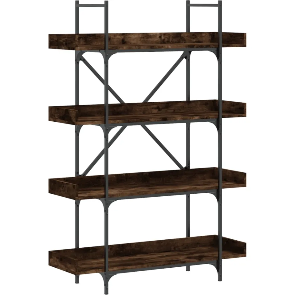 vidaXL Boekenkast 4-laags 100x33x145,5 cm bewerkt hout gerookt eiken, foto 3