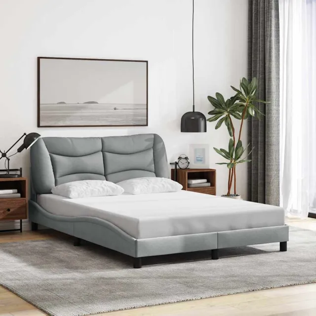 vidaXL Bedframe zonder matras "Hvar" 120x200 cm stof lichtgrijs