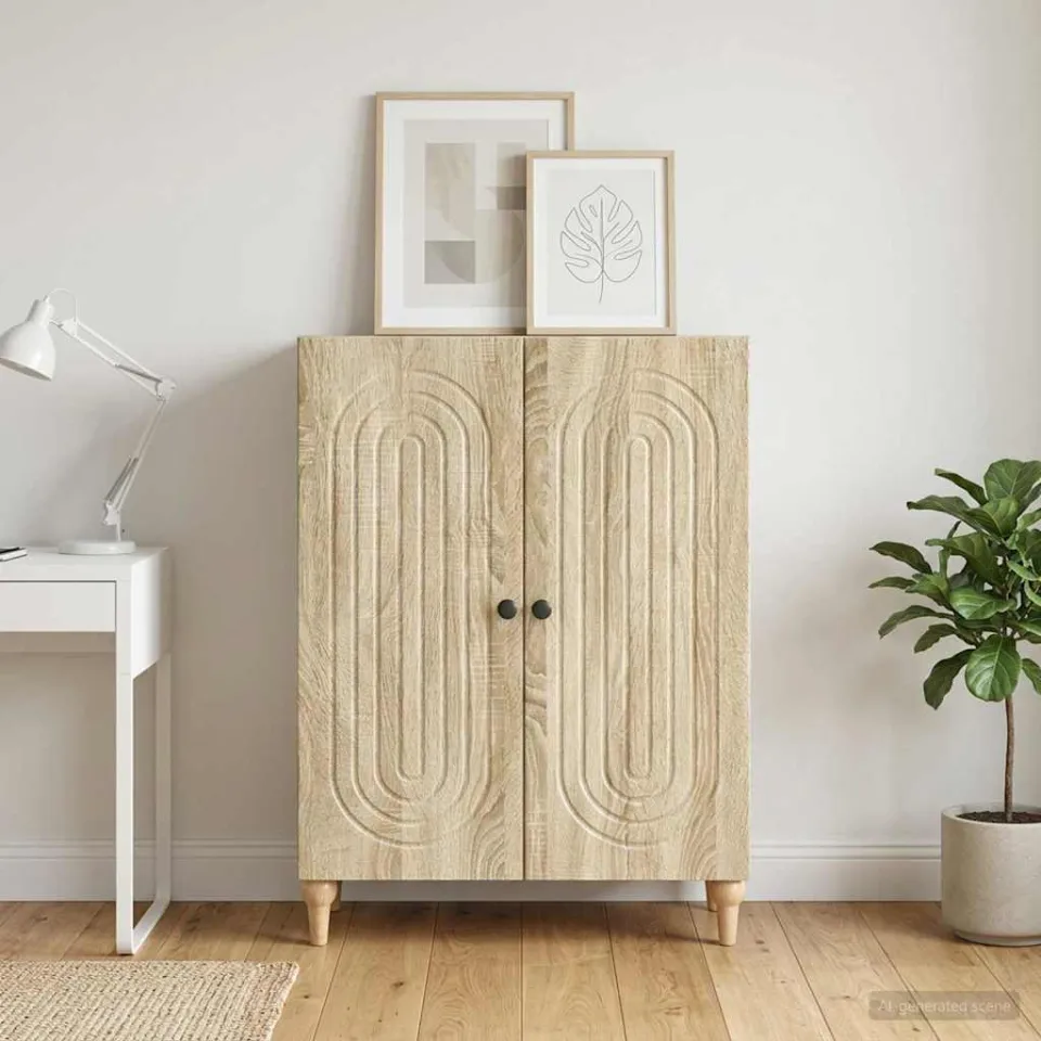 vidaXL Dressoir Sonoma Eiken 66 x 34,5 x 90 cm Bewerkt hout, foto 3