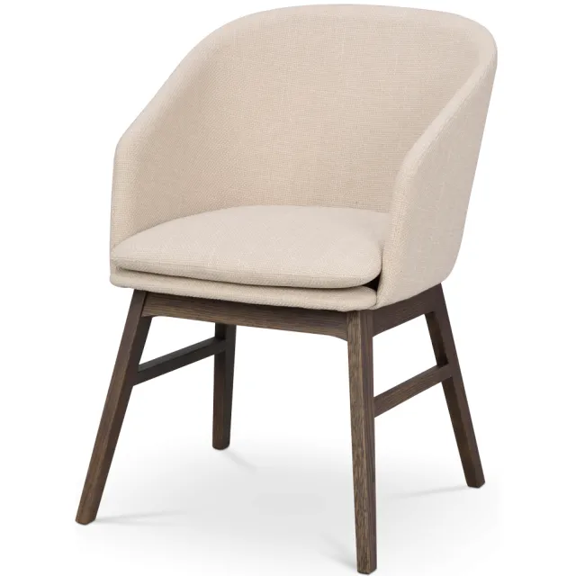 Rowico Home Windham eetkamerstoel beige - donker eiken onderstel