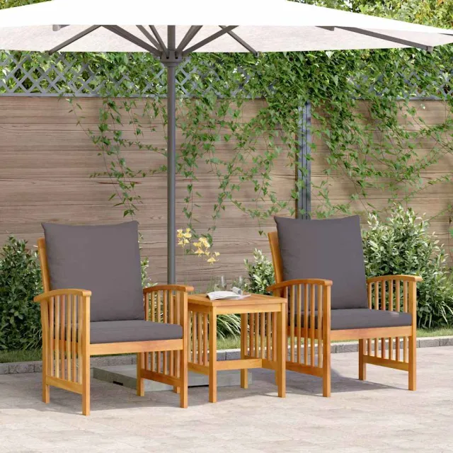 vidaXL Tuinbankenset 3 st Olie naturel Massief Acaciahout, foto 2