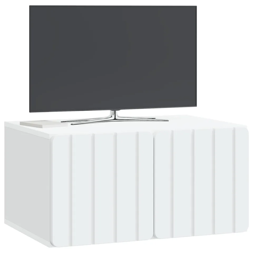 vidaXL Wandbeugel TV-kast 59,5 x 41 x 30 cm Wit Bewerkt hout