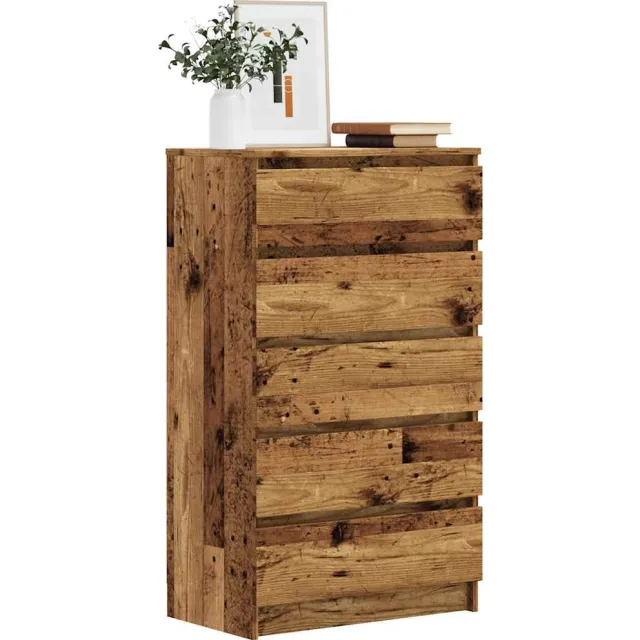 vidaXL Ladekast 60x36x103 cm bewerkt hout oud houtkleurig Bruin