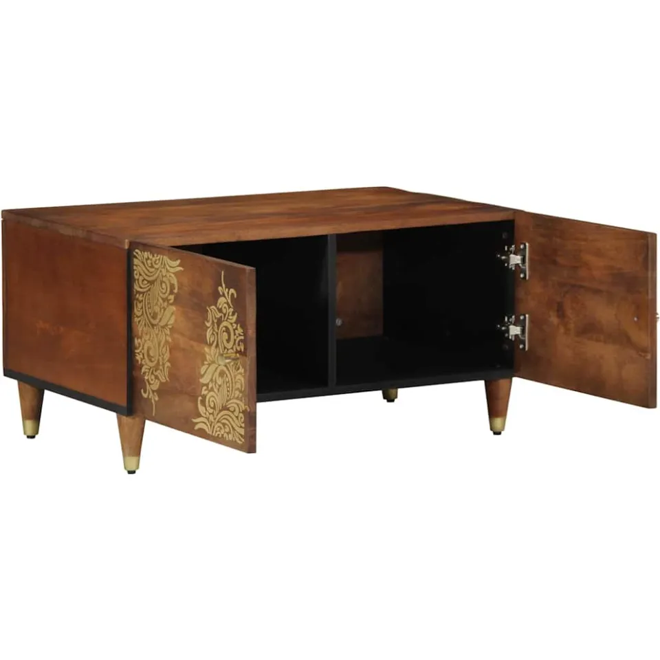 vidaXL Salontafel Honingbruin 80 x 50 x 40 cm Massief Mango Hout bruin, foto 2