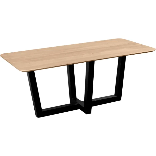 QUVIO Eettafel Sofia - Rechthoekig - W-Poot - FSC®-gecertificeerd mangohout - 180×90 cm - Naturel