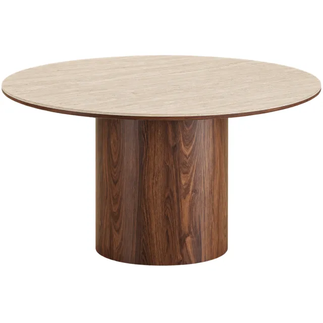 Artichok Dana houten eettafel met keramiek blad donkerbruin - Ø140 x 75 cm