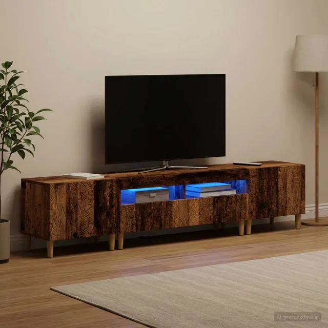 vidaXL 3-delige LED TV-kast DELFT Oud hout Bewerkt hout Grijs