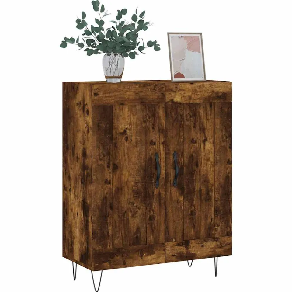 vidaXL Dressoir 69,5x34x90 cm bewerkt hout gerookt eikenkleurig, foto 4