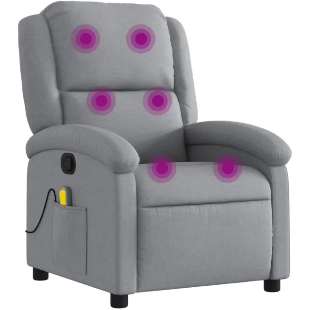 vidaXL Massagestoel - met - lichtgrijze - stof Lichtgrijs