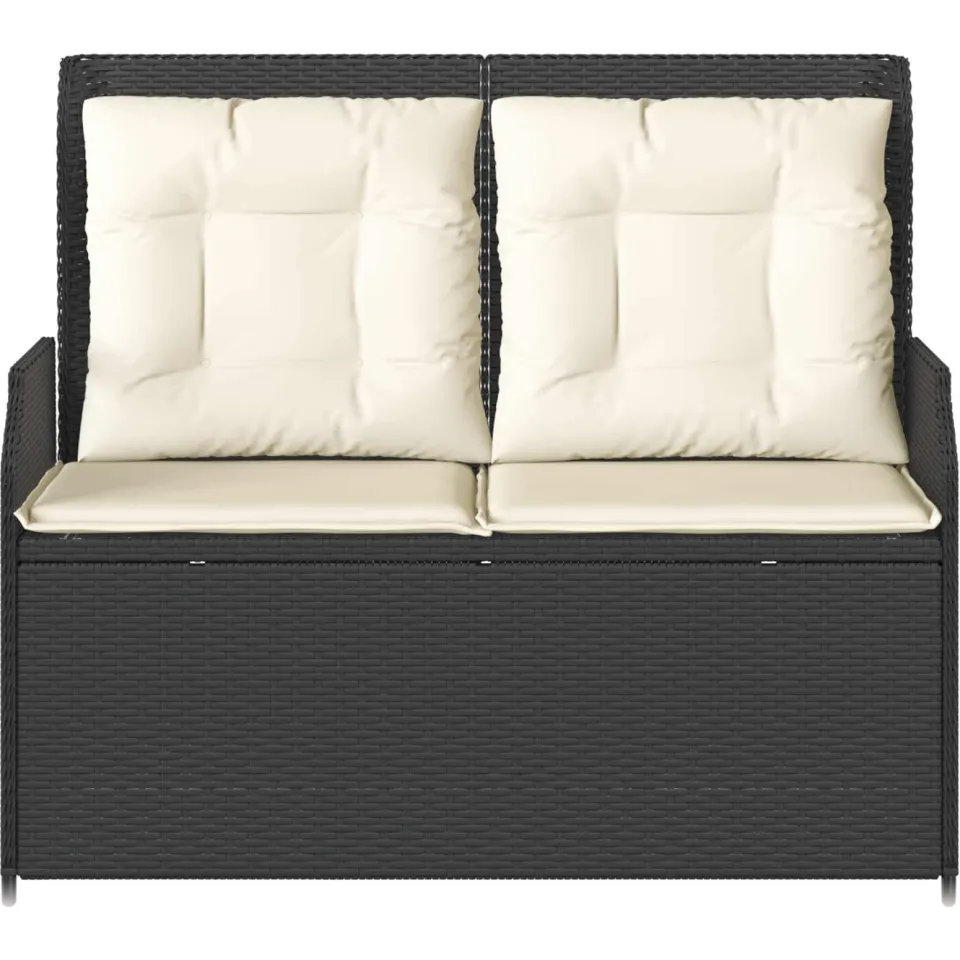 vidaXL Tuinbank Zwart poly rattan, foto 4