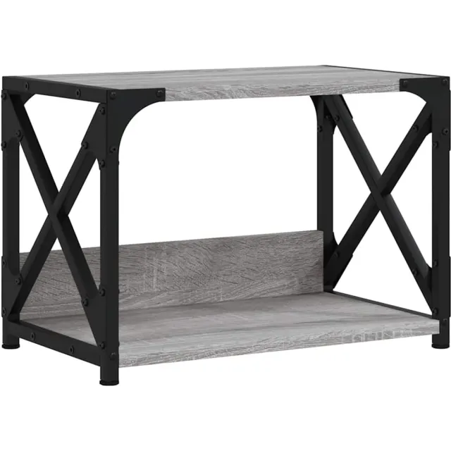 vidaXL Printerstandaard - 44x26x31,5 - cm - bewerkt - hout - grijs - sonoma - eiken grijs sonoma eiken