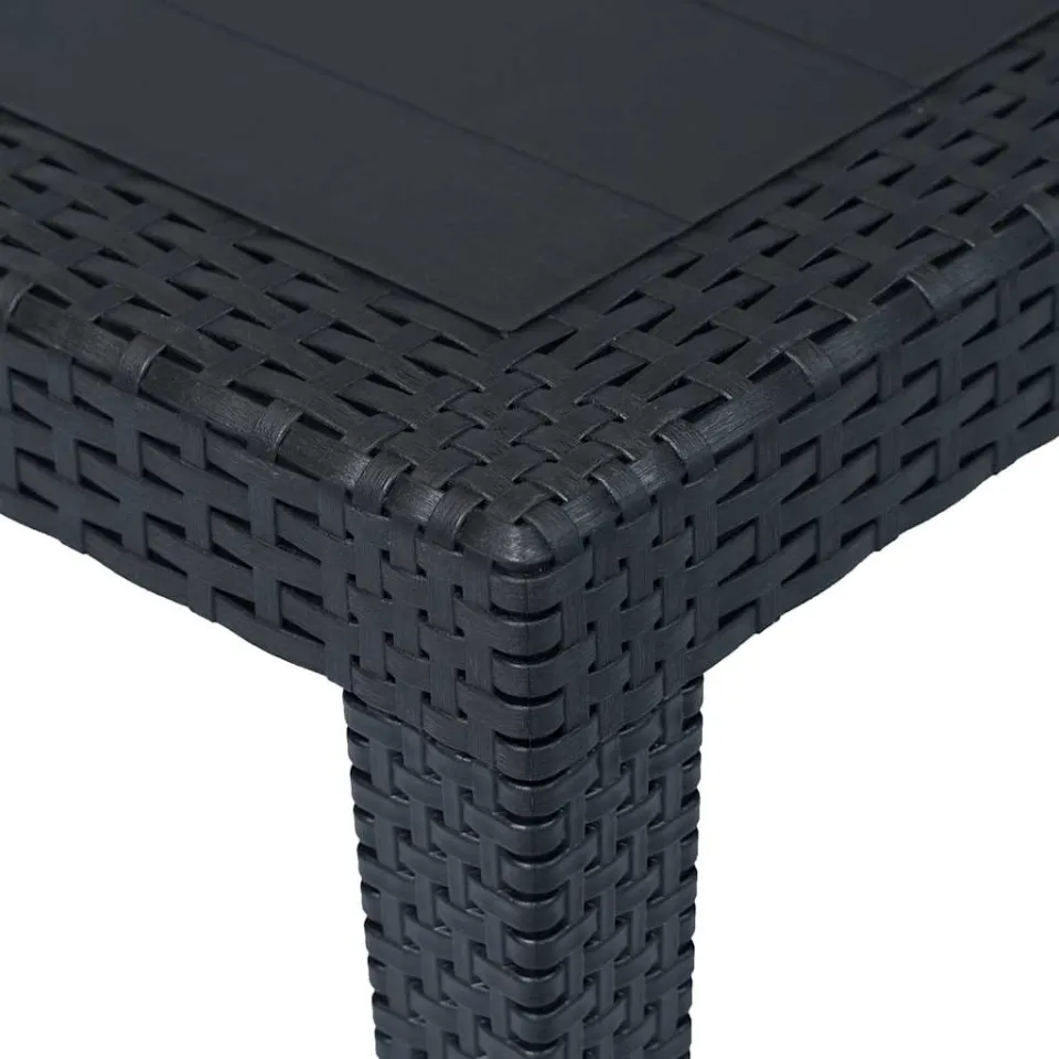vidaXL Tuintafel 150x90x72 cm rattan-look kunststof antraciet, foto 3