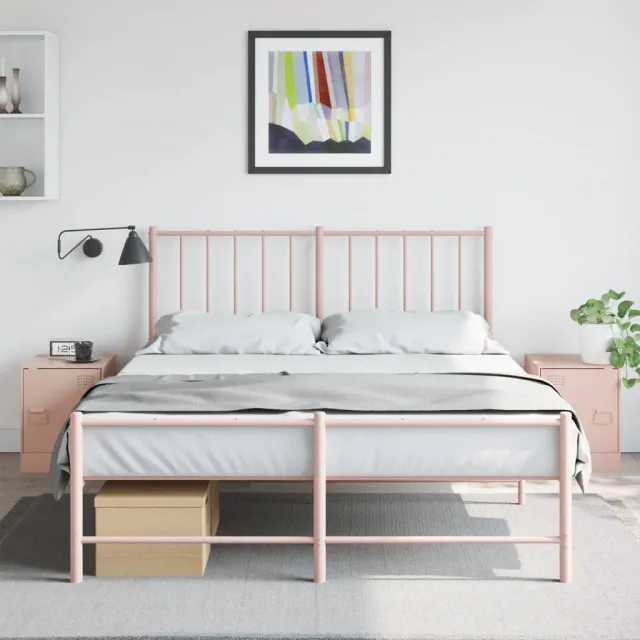 vidaXL Nachtkastjes 2 st 34,5x39x44 cm staal roze, foto 2