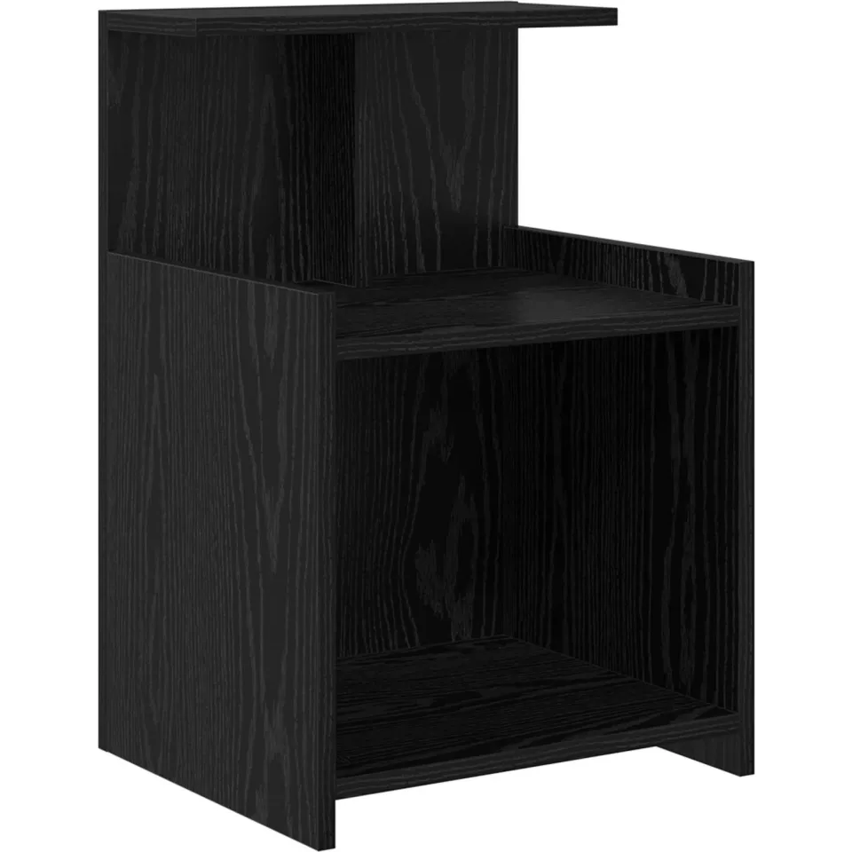 vidaXL Nachtkastje Zwart Eiken 40 x 35 x 60 cm Bewerkt hout, foto 3