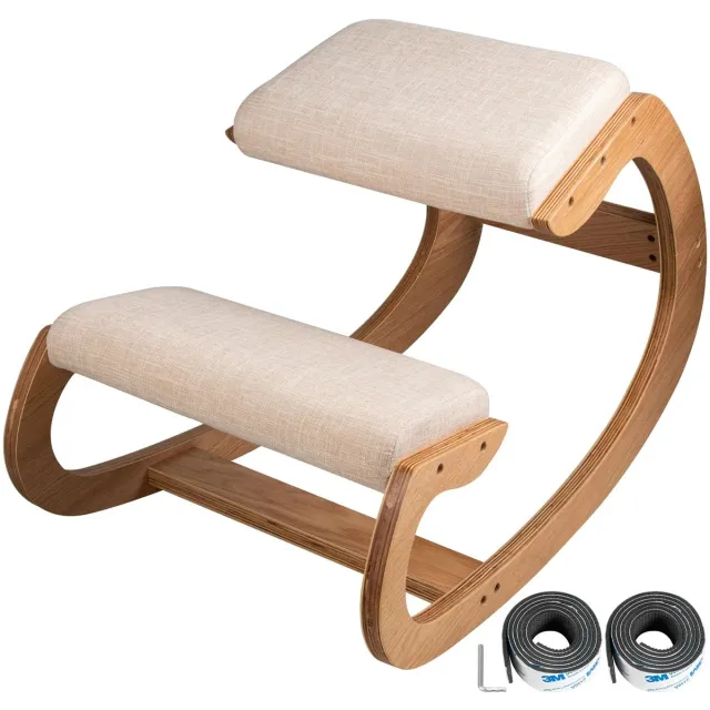 Jurrys Bureaustoel - Schommelstoel - Bureaukruk - Ergonomisch - Praktisch - Ondersteunt Lichaam - Comfort - Beige - 84x53x56cm Creme