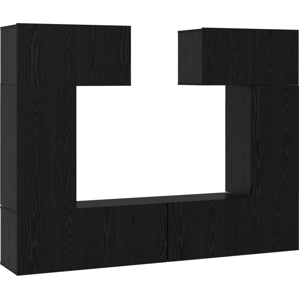 vidaXL Tv-meubelset 6 st 80 x 30 x 30 cm Zwart Eiken, foto 3