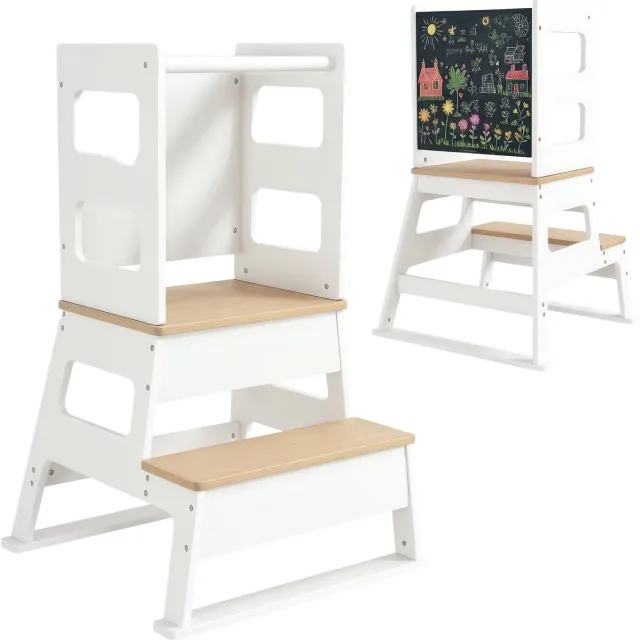 AIYAPLAY Kinderstepper - MDF - 55x52,5x87,5cm - Wit