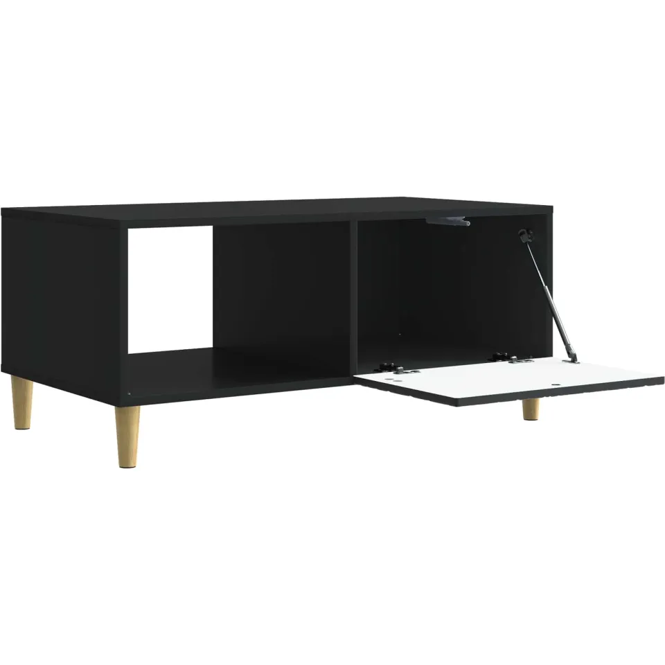vidaXL Salontafel Zwart 90 x 50 x 40 cm Bewerkt hout
