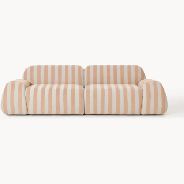 Westwing Collection Modulaire gestreepte bank Wolke (3-zits) Oranje