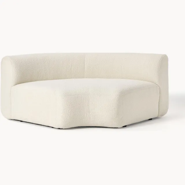 Westwing Collection Ronde teddy hoekmodule Sofia Wit