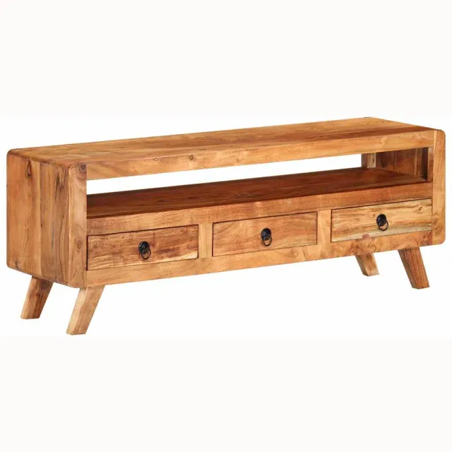 vidaXL Tv-meubel 110x30x40 cm massief acaciahout Bruin