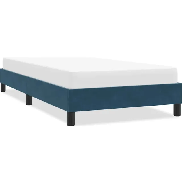 vidaXL Bedframe zonder matras 100x220 cm fluweel donkerblauw