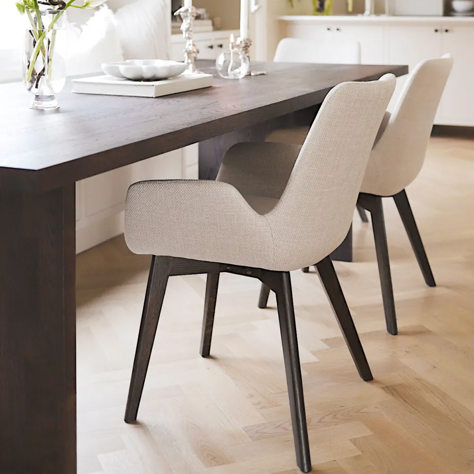 Rowico Home Drimsdale gestoffeerde eetkamerstoel beige, foto 2