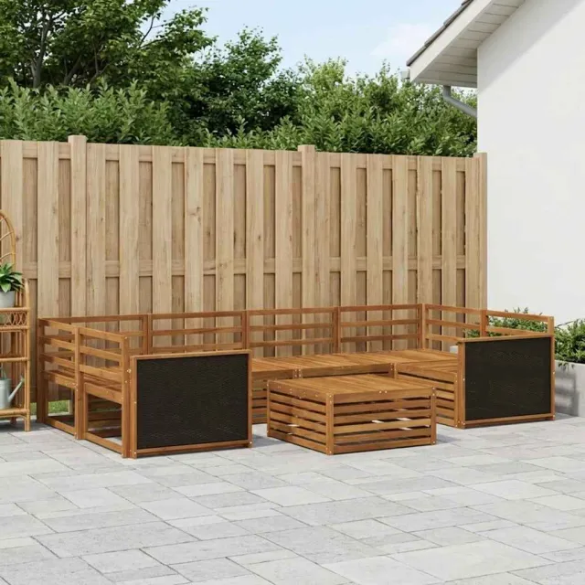 vidaXL Buiten bankenset 7 st 6-zits Naturel Massief Acaciahout