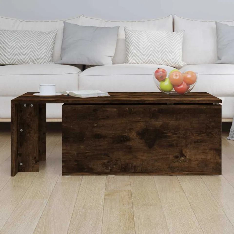 vidaXL Salontafel 150x50x35 cm bewerkt hout gerookt eikenkleurig, foto 4