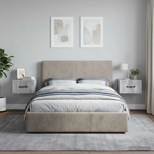 vidaXL Wandbeugel Bedkast 2 st Grijs sonoma 34,5 x 33 x 20 cm, foto 2