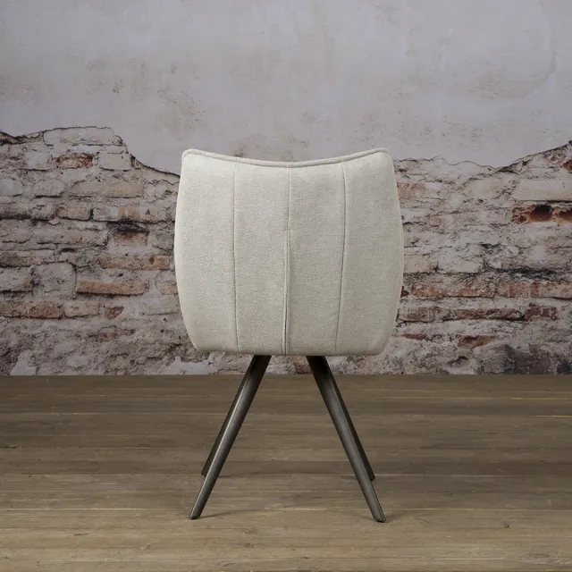sidd Riviera swivel armchair - fabric Brego 02 light grey Licht grijs