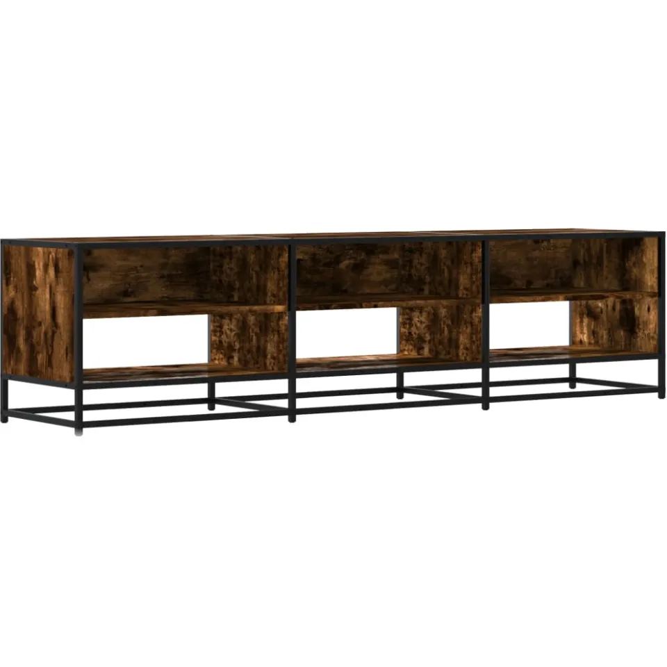 vidaXL Tv-meubel 180x40x46 cm bewerkt hout gerookt eikenkleurig, foto 3