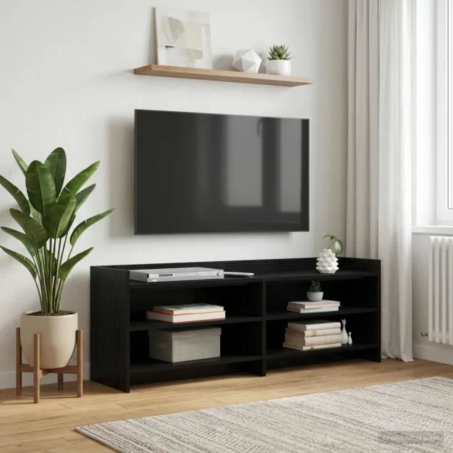 vidaXL TV-kast 130 x 33 x 47 cm Zwart eiken, foto 2