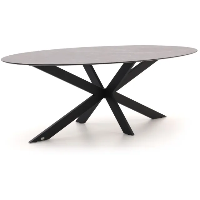 Bellagio tuinmeubelen Bellagio Furato ellips dining tuintafel 240x120cm Zwart