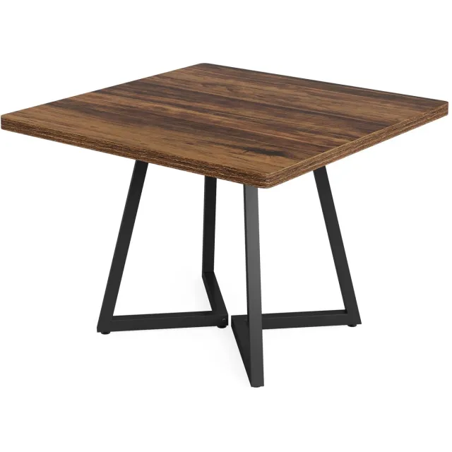uJOY Eettafel - Geschikt voor 2 tot 4 personen - Tijdloze uitstraling - Hoogwaardig MDF tafelblad - Industrieel en modern design Vintage bruin / zwart