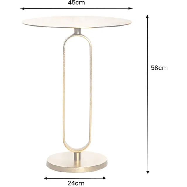 Invicta Interior Ronde bijzettafel ELEGANCE 60cm goud metaal aluminium handgemaakt - 43613 Zie omschrijving