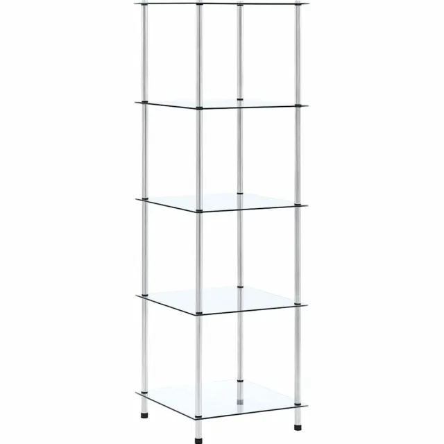 vidaXL Kastje 5-laags 40x40x130 cm gehard glas transparant Transparent