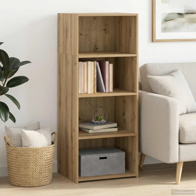 vidaXL Hoge kast Artisanaal eiken 50 x 41 x 124 cm Bewerkt hout Bruin