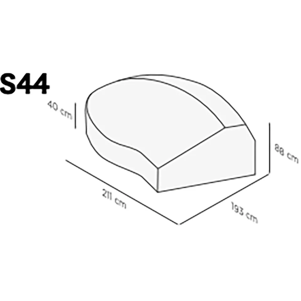 Suns Tuinmeubelhoes S44 Blocchi loungemodule rechts 211x193x88cm grijs, foto 2