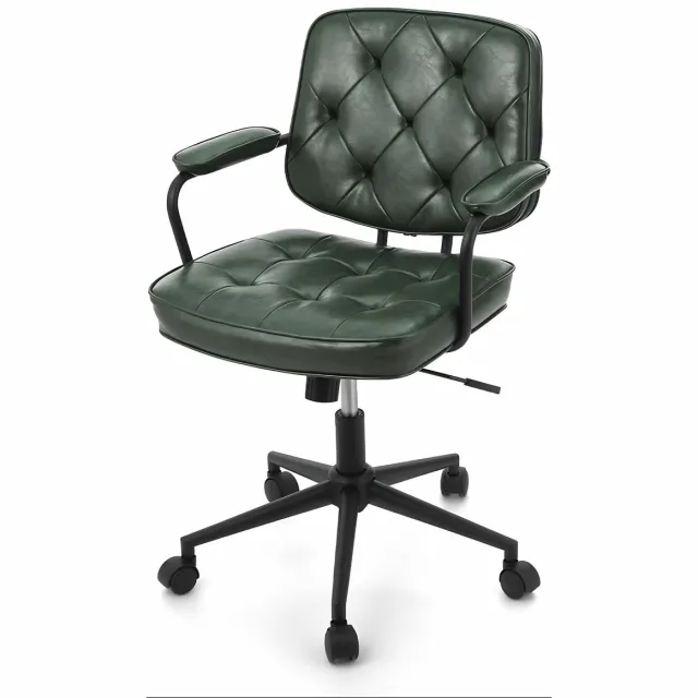 Happiq Bureaustoel - Ergonomisch met Verstelbare Armleuningen - voor thuis en kantoor - PU Leer - Zwart 61 cm 81,28 cm Groente
