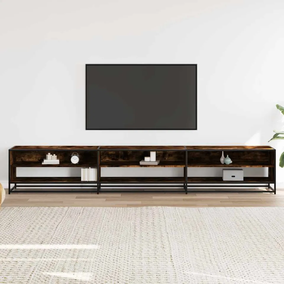 vidaXL Tv-meubel 270x40x46 cm bewerkt hout gerookt eikenkleurig, foto 3
