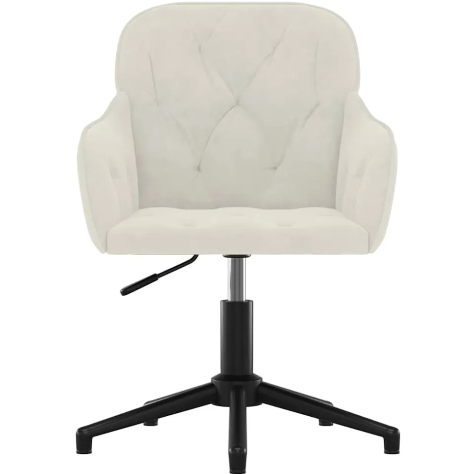 vidaXL Eetkamerstoelen draaibaar 2 st fluweel crèmekleurig, foto 4