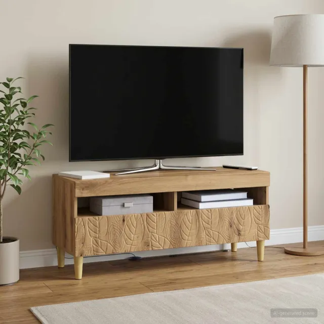 vidaXL LED tv-meubel Artisanaal eiken Bewerkt hout Bruin