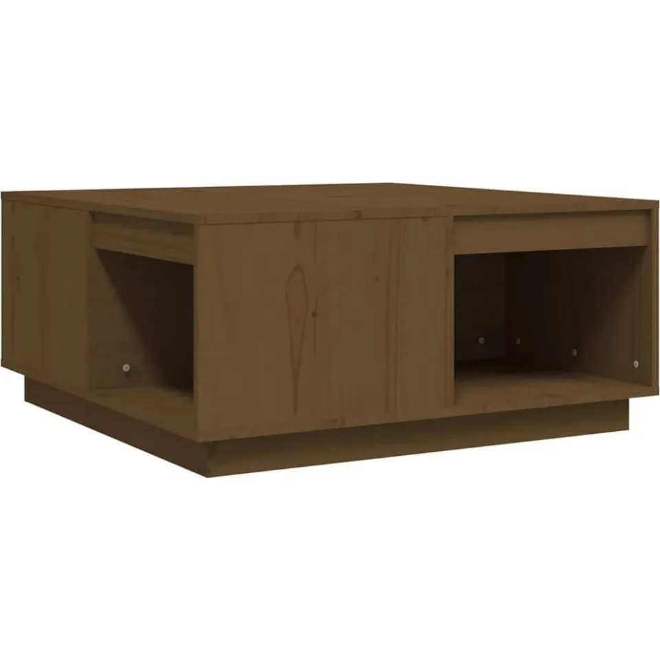 vidaXL Salontafel 80x81x36,5 cm massief grenenhout honingbruin bruin, foto 4