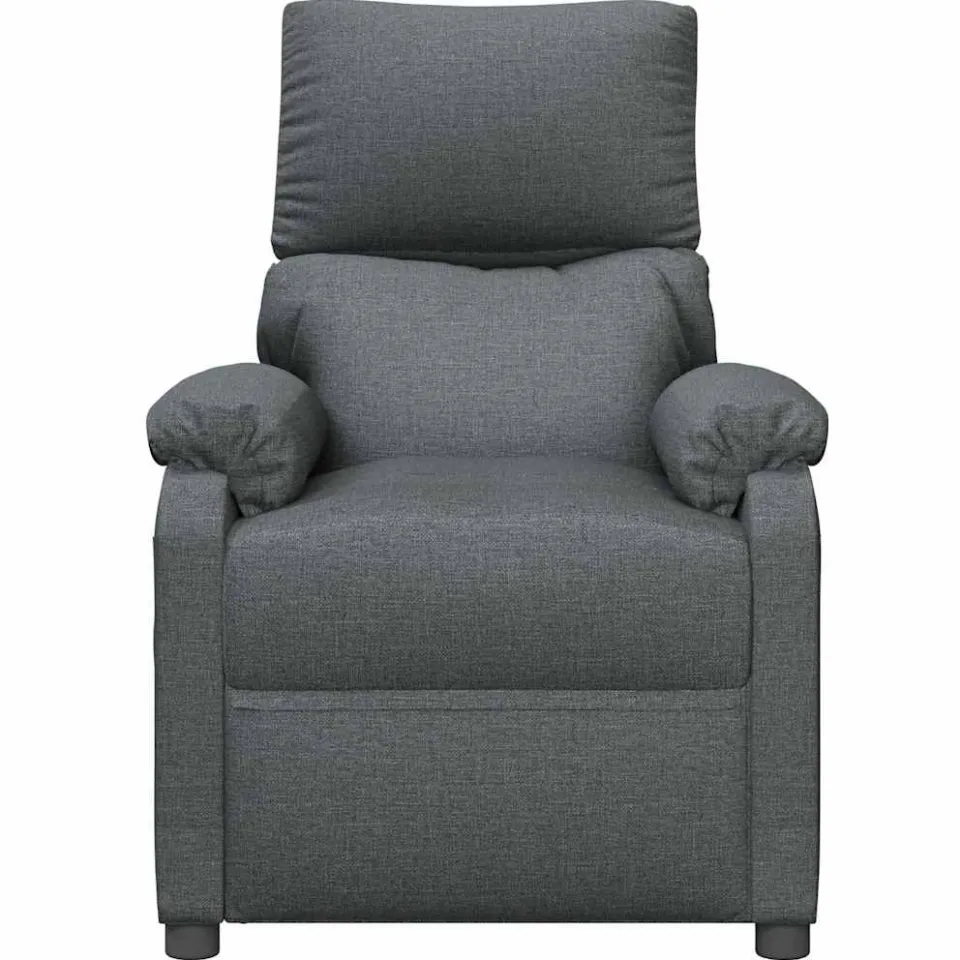 vidaXL Massagestoel elektrisch stof donkergrijs grijs, foto 3
