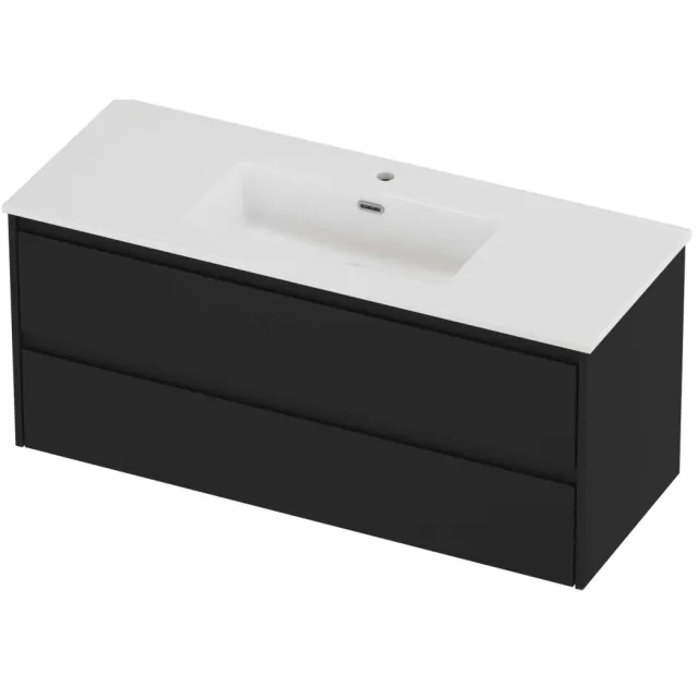 Proline Tribute Badmeubelset Porselein Elegant 1 Gat 120x46x54 cm Glans Wit Mat Zwart