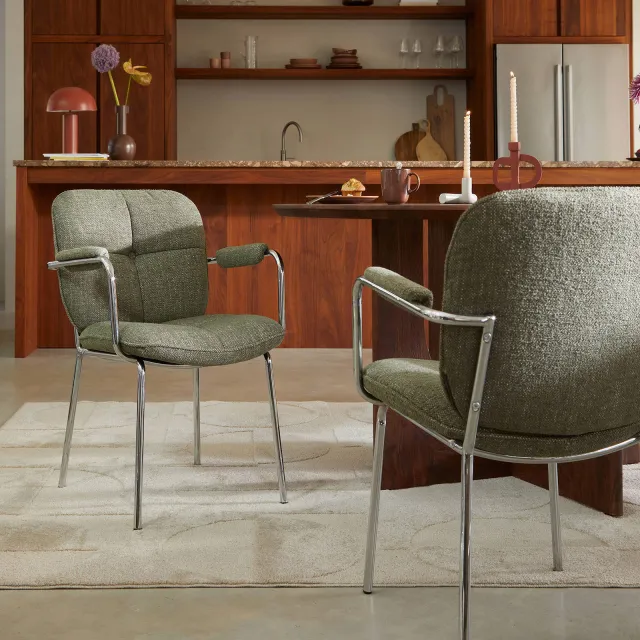 NOUS Living eetkamerstoel Chrome groen, foto 2