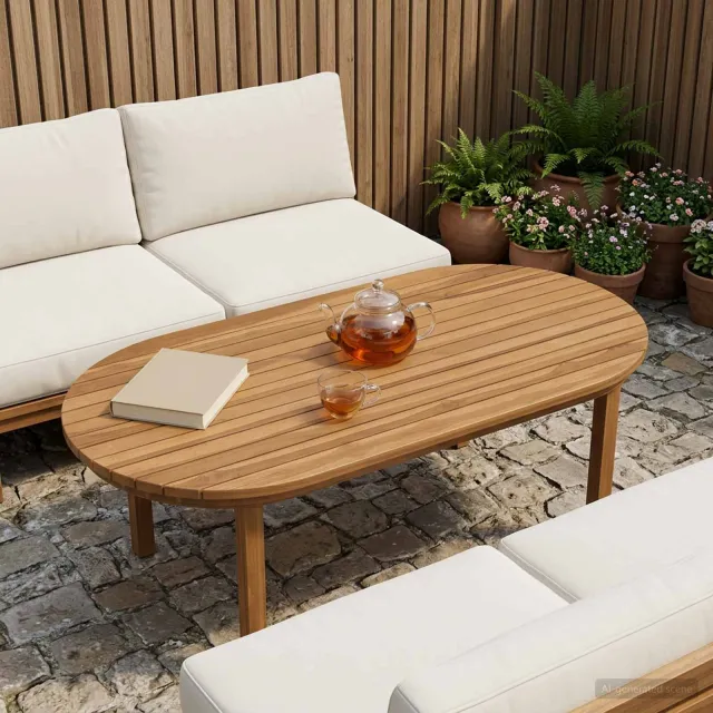 vidaXL Tafelblad 100 x 50 x 3,5 cm Ovaal Massief Teakhout Naturel Bruin
