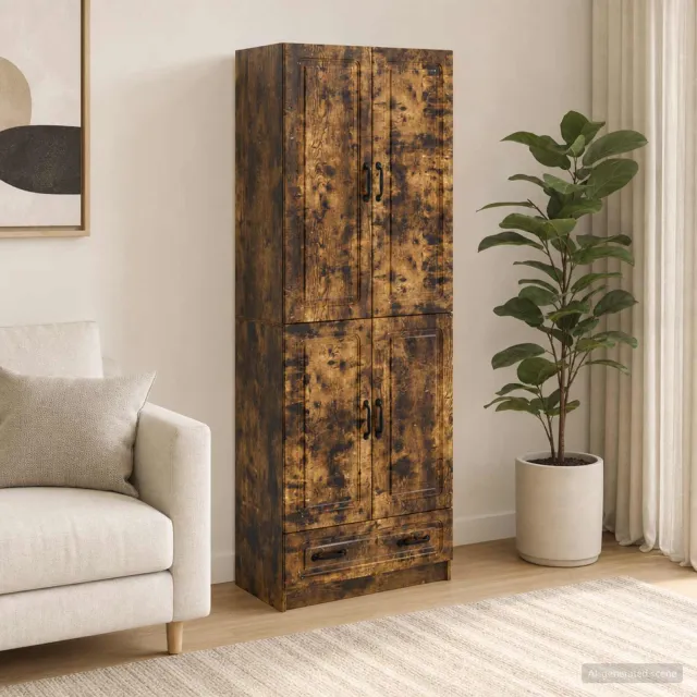vidaXL Kastenset 2 st Gerookt eiken 66 x 34,5 x 92 cm Bewerkt hout, foto 2