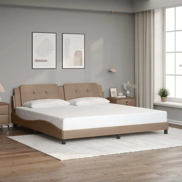 vidaXL Bedframe zonder matras "Zadar" cappuccinokleurig 200x200 cm Bruin